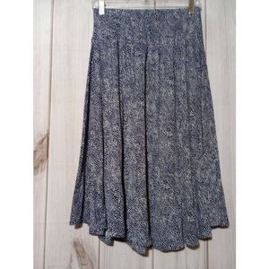 Hilary Radley Skirt Ladies Small Blue White Midi Flowy Pull On Waist Comfortable